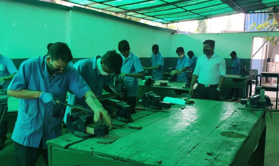 Welders being trained in Mechanical Fitting