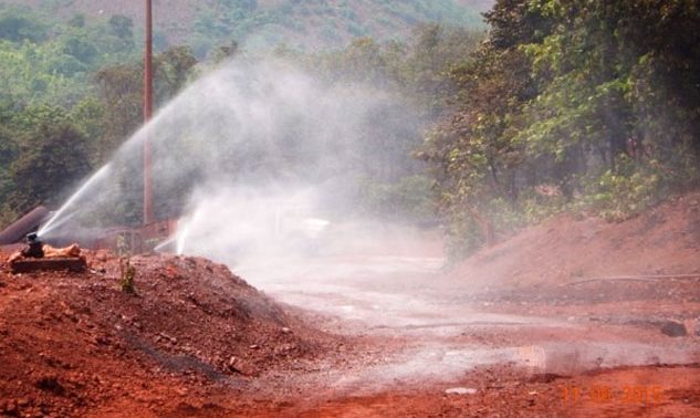 Permanent Water Sprinkling Provided Along The Haul Road For Dust Suppression