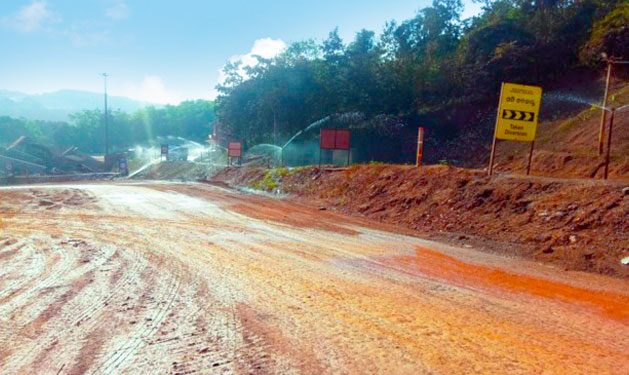 Permanent Stationary Water Sprinkling System Installed Along The Haul Road for Dust Supression