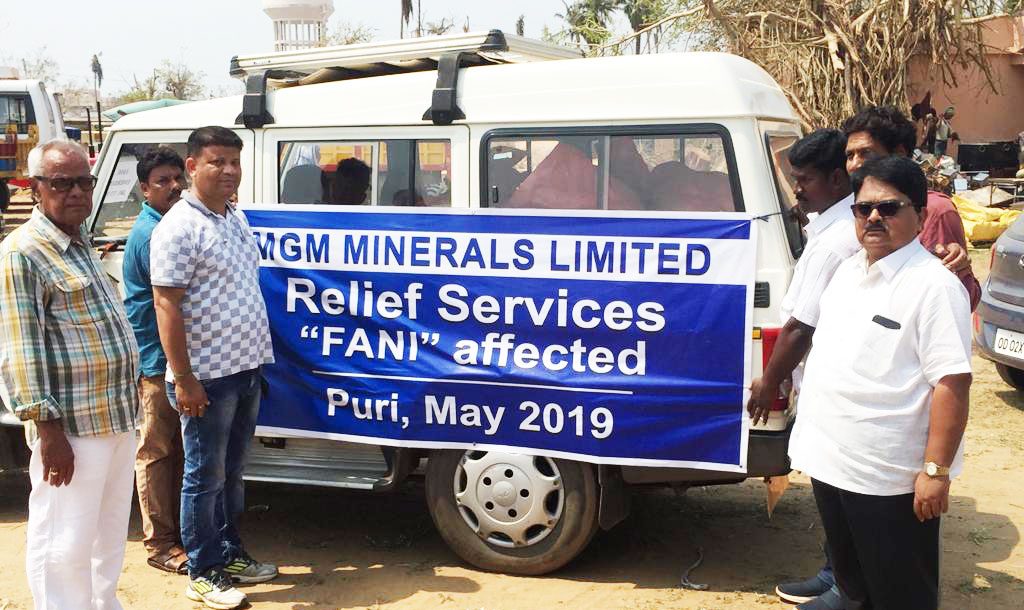 Chairman flagging off the “FANI” Relief Services Van to Cyclone affected areas in Puri