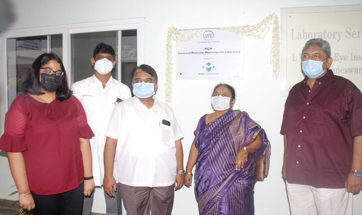 Inauguration of MGM Advanced Molecular Mucormycosis Laboratory at L V Prasad Eye Institute Bhubaneswar on 3.7. 21 at 4.00 pm , funded by MGM Foundation, Inaugurated by Ms Sabita Mohanty Director MGM Foundation in presence of Mr Pankaj L Mohanty and Padma Lochan Mohanty Director’s of MGM Foundation and Dr Srikant K Sahu and other Doctors and officials of L V Prasad Eye Institute Bhubaneswar , funding of 10.50 lakhs