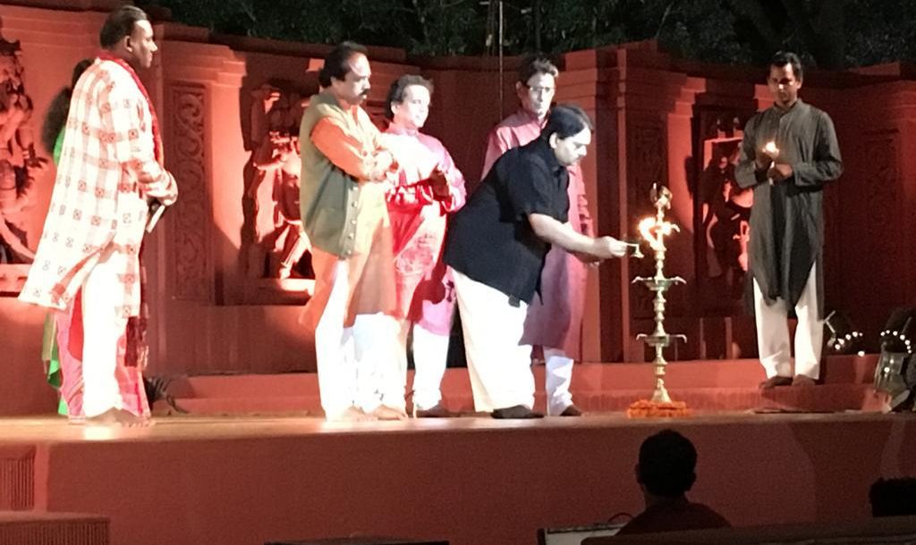Konark Festival of Odisha. Shri Pankaj Lochan Mohanty, Chairman, MGM lighting Inaugural Lamp at the Festival